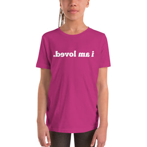 Open image in slideshow, I AM LOVED Mirror Affirmation Tee (Youth, Short-Sleeve) - 10 COLORS!
