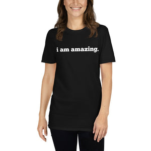 I AM AMAZING Mirror Affirmation Tee (Black, Short-Sleeve)