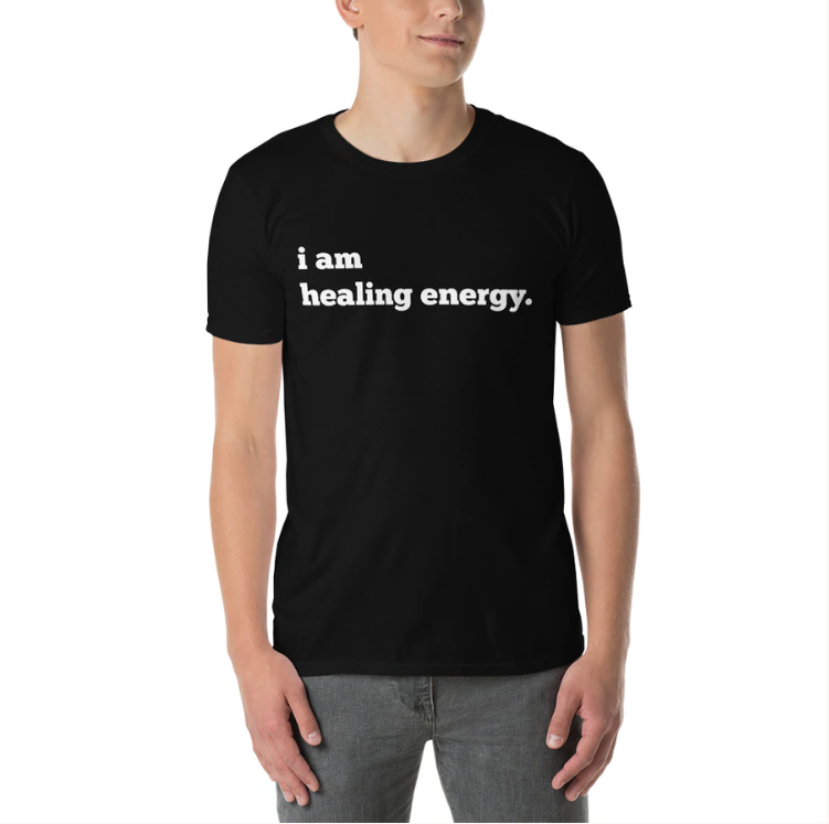 I AM HEALING ENERGY Mirror Affirmation Tee (Black, Short-Sleeve)