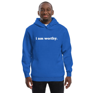 I AM WORTHY Mirror Affirmation Fashion Hoodie (Royal Blue)
