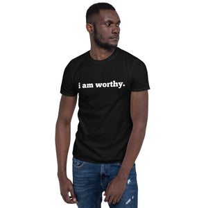 Open image in slideshow, I AM WORTHY Declaration Tee (Black, Short-Sleeve)
