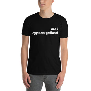 Open image in slideshow, I AM HEALING ENERGY Mirror Affirmation Tee (Black, Short-Sleeve)
