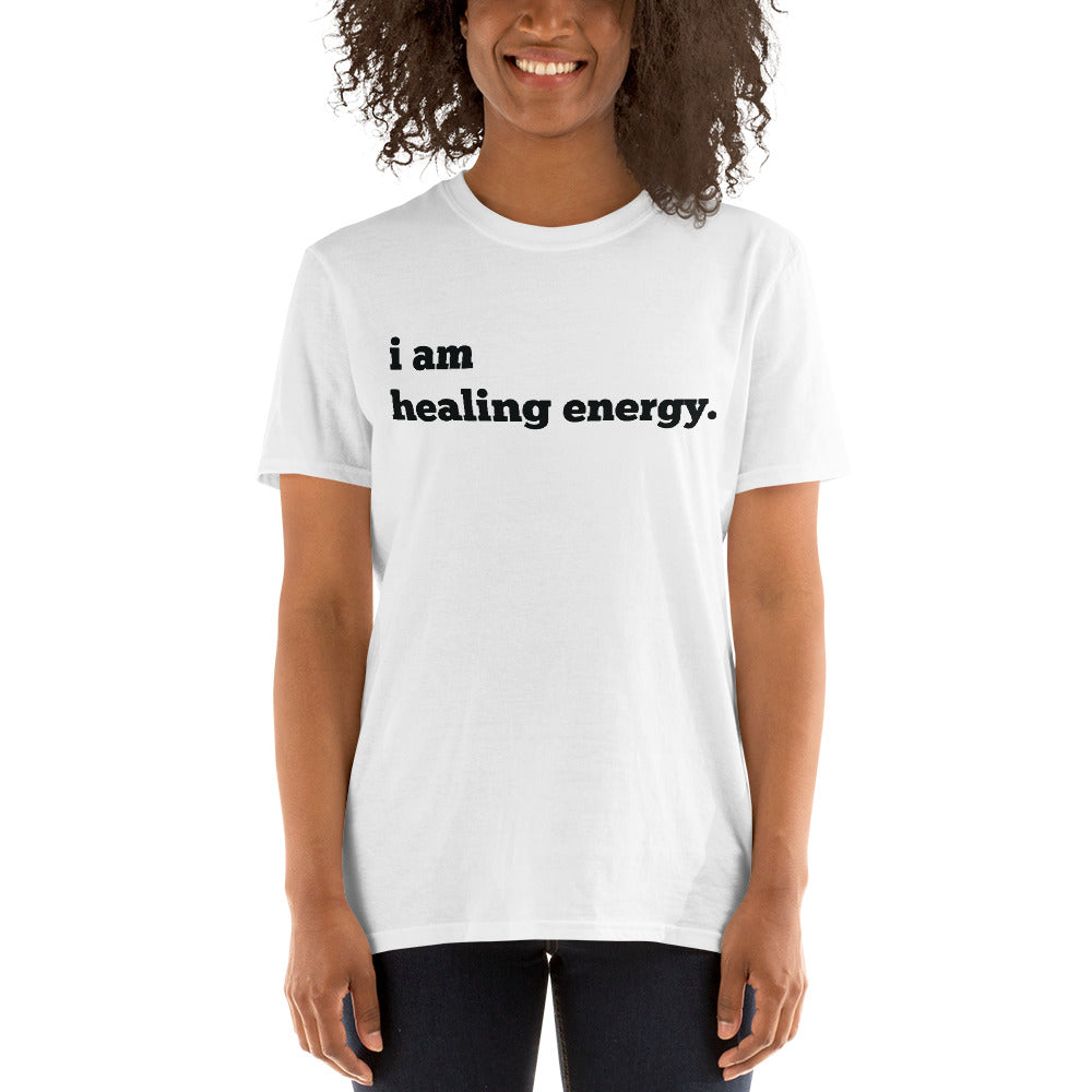 I AM HEALING ENERGY Mirror Affirmation Tee (White, Short-Sleeve)