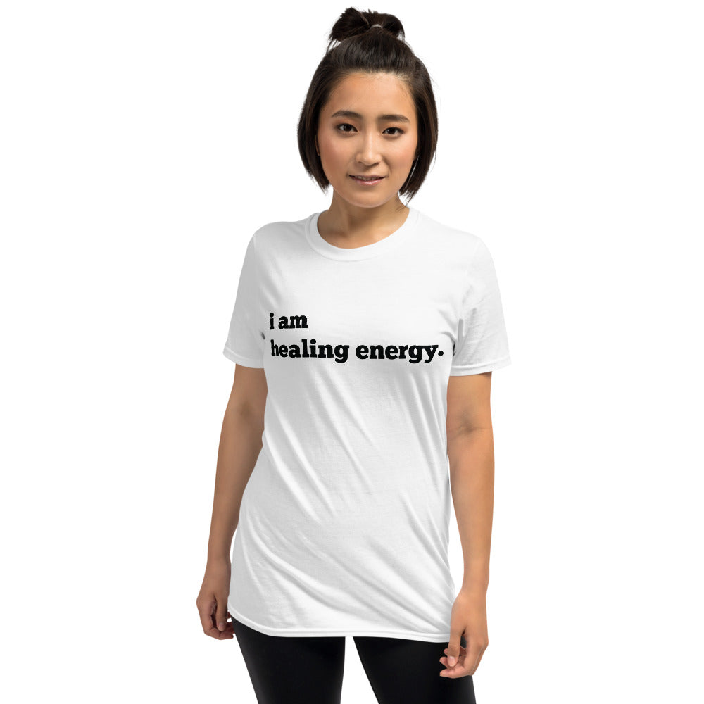 I AM HEALING ENERGY Mirror Affirmation Tee (White, Short-Sleeve)