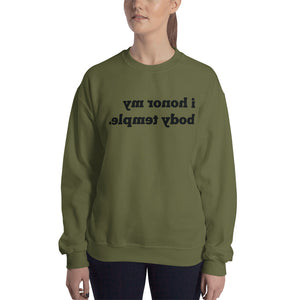 Open image in slideshow, I HONOR MY BODY TEMPLE Mirror Affirmation Sweatshirt (Black Text) - 9 COLORS!
