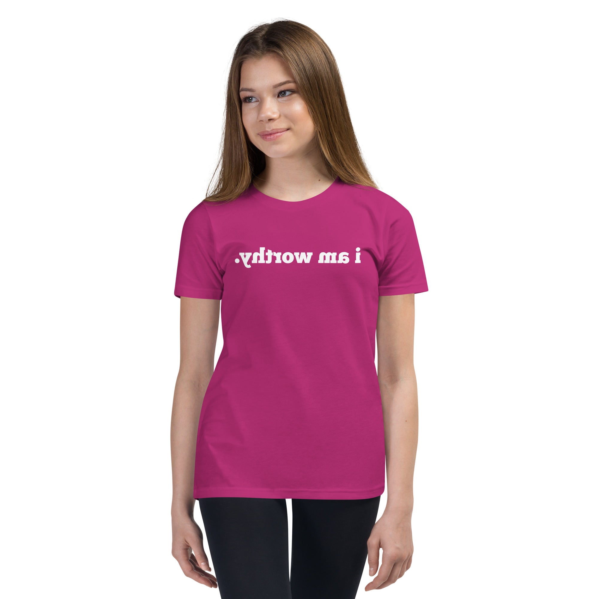 I AM WORTHY Mirror Affirmation Tee (Youth, Short-Sleeve) - 10 COLORS!
