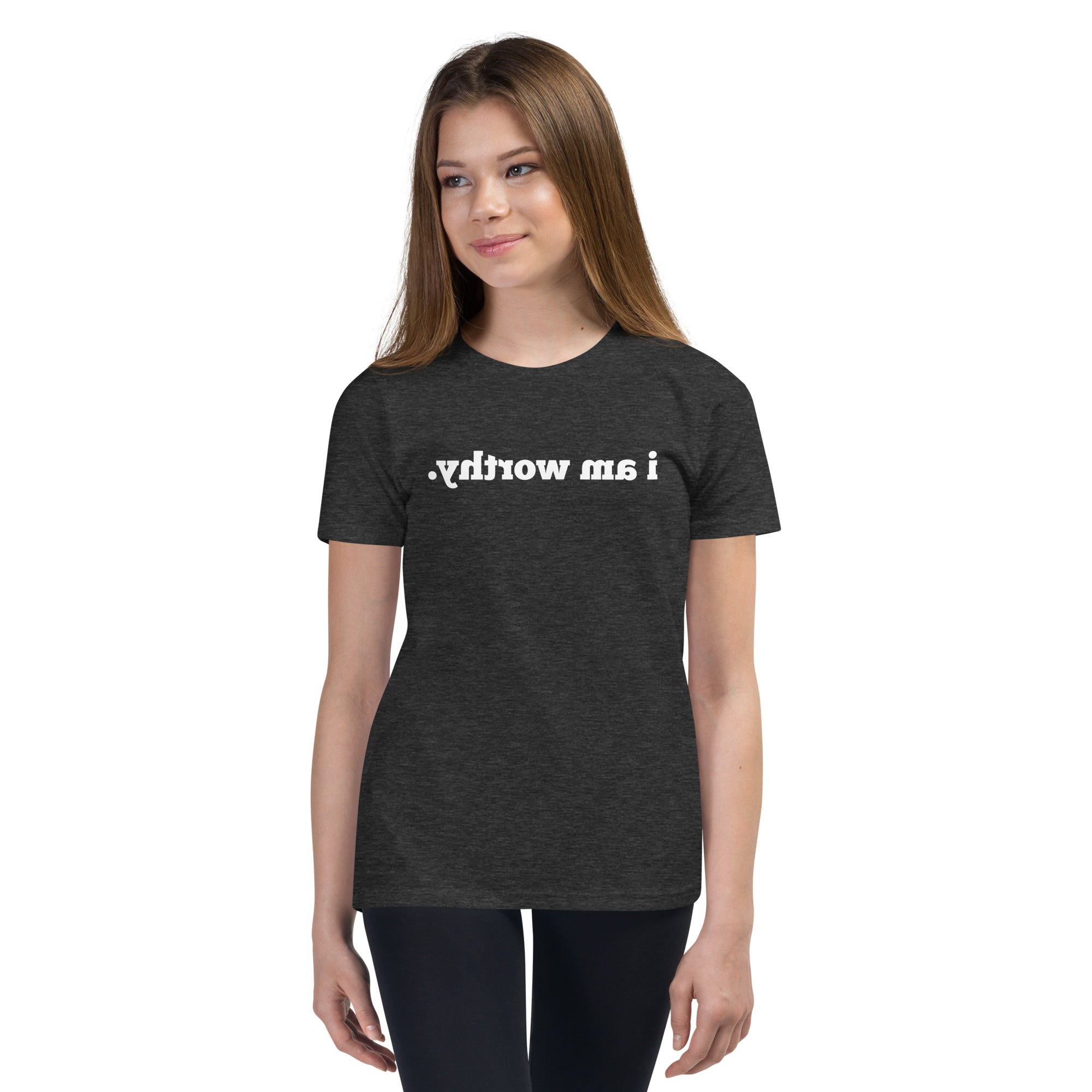 I AM WORTHY Mirror Affirmation Tee (Youth, Short-Sleeve) - 10 COLORS!